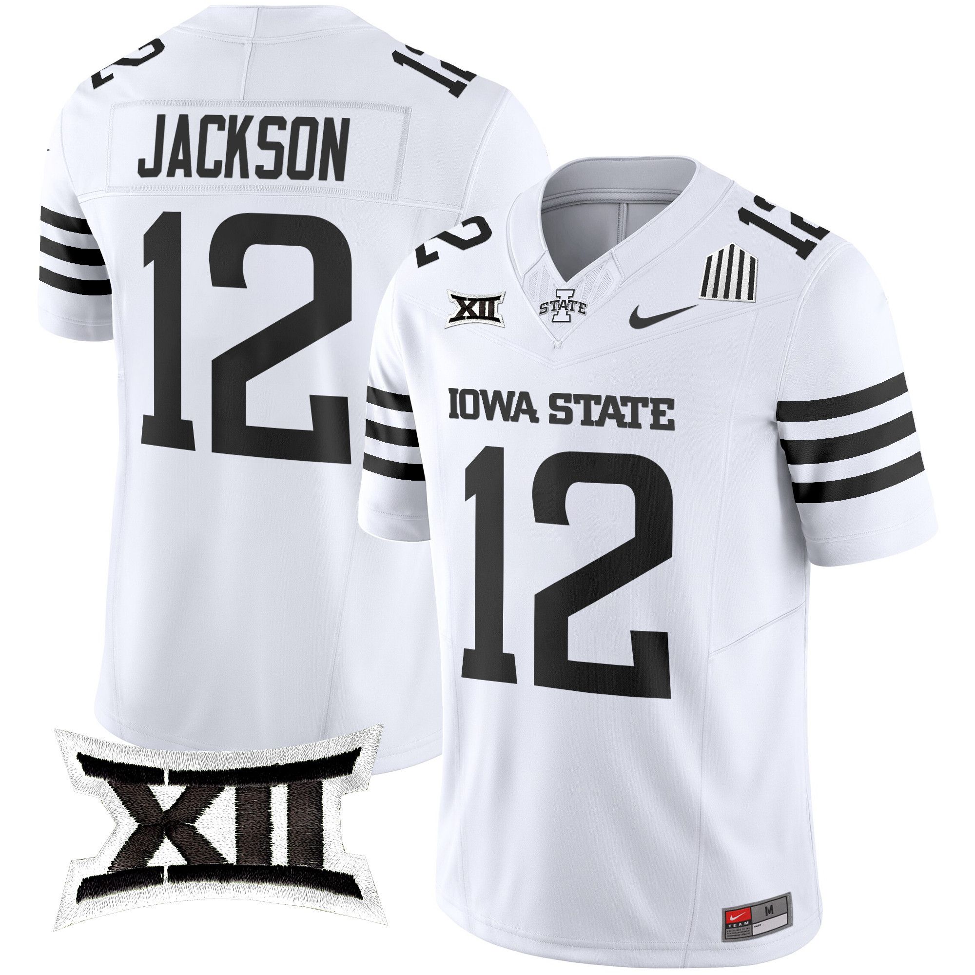 Men Iowa State Cyclones #12 Jackson White Nike 2024 Vapor Limited NCAA Jersey style 1